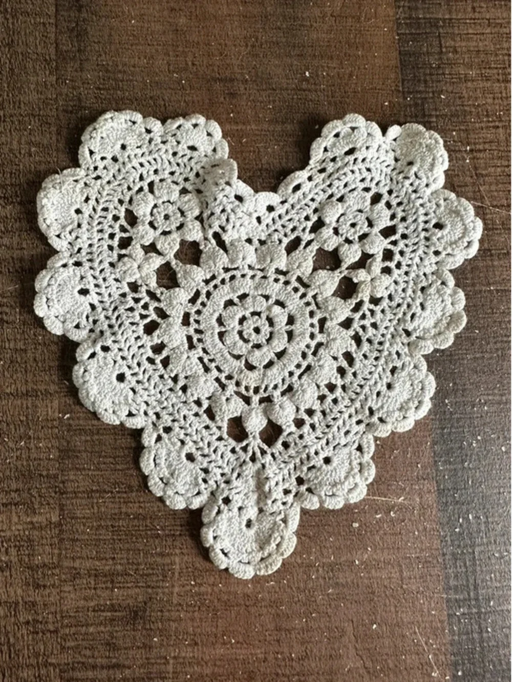 Vintage Crochet Heart Doily 7